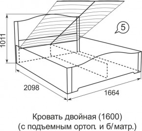 Кровать с подъемным механизмом Виктория 05 1600*2000 в Краснокамске - krasnokamsk.ok-mebel.com | фото 4