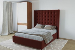 Кровать Венеция ЛЮКС с ПМ 1200 (велюр бордо) в Краснокамске - krasnokamsk.ok-mebel.com | фото 2