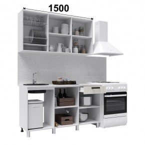 Кухня ДИОР 1500 (Белый/Дуб Крафт белый) в Краснокамске - krasnokamsk.ok-mebel.com | фото 2