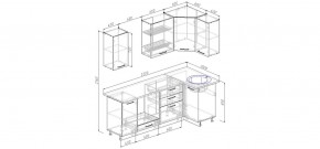 Кухня угловая Антрацит 2200х1000 (Стол. 38мм) в Краснокамске - krasnokamsk.ok-mebel.com | фото 2