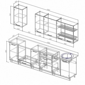 Кухонный гарнитур Антрацит 2800 (Стол. 26мм) в Краснокамске - krasnokamsk.ok-mebel.com | фото 2