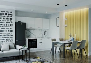 Кухонный гарнитур Белый Глянец 2550 (Стол. 38мм) в Краснокамске - krasnokamsk.ok-mebel.com | фото