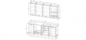 Кухонный гарнитур Меренга 2200 h950 (Стол. 38мм) в Краснокамске - krasnokamsk.ok-mebel.com | фото 2