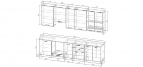 Кухонный гарнитур Меренга 3000 h950 (Стол. 38мм) в Краснокамске - krasnokamsk.ok-mebel.com | фото 2
