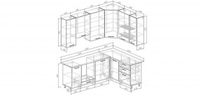Кухонный гарнитур Старое Дерево 2200*1600 h950 (Стол. 26мм) в Краснокамске - krasnokamsk.ok-mebel.com | фото 2