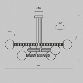Люстра на штанге Maytoni Teatro MOD287PL-06BS в Краснокамске - krasnokamsk.ok-mebel.com | фото 3