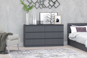 МС "Хилтон" Комод №5 1400 (6 ящ.) графит в Краснокамске - krasnokamsk.ok-mebel.com | фото
