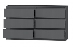 МС "Хилтон" Комод №5 1400 (6 ящ.) графит в Краснокамске - krasnokamsk.ok-mebel.com | фото 3