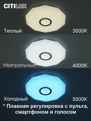 Накладной светильник Citilux Диамант Смарт CL713A30G в Краснокамске - krasnokamsk.ok-mebel.com | фото 4