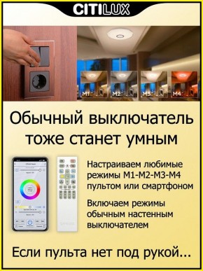 Накладной светильник Citilux Диамант Смарт CL713A30G в Краснокамске - krasnokamsk.ok-mebel.com | фото 6