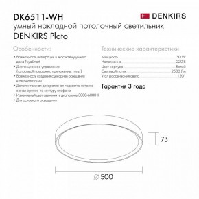 Накладной светильник Denkirs PLATO DK6511-WH/1 в Краснокамске - krasnokamsk.ok-mebel.com | фото 10