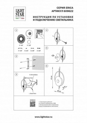Накладной светильник Lightstar Erica 609622 в Краснокамске - krasnokamsk.ok-mebel.com | фото 4