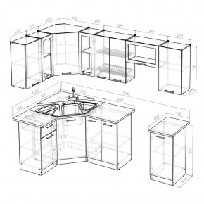 ОЛЬГА Кухонный гарнитур Оптима 1 (1300*2500 мм) в Краснокамске - krasnokamsk.ok-mebel.com | фото 2