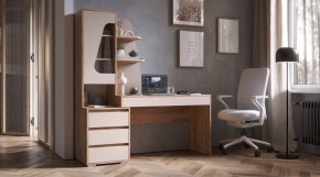 ПИФАГОР Стол компьютерный (дуб вотан/кашемир) в Краснокамске - krasnokamsk.ok-mebel.com | фото
