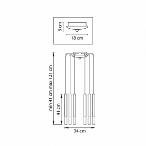 Подвесная люстра Lightstar Tubo L8T747133 в Краснокамске - krasnokamsk.ok-mebel.com | фото 3