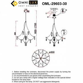 Подвесная люстра Omnilux Perelli OML-29603-30 в Краснокамске - krasnokamsk.ok-mebel.com | фото 10