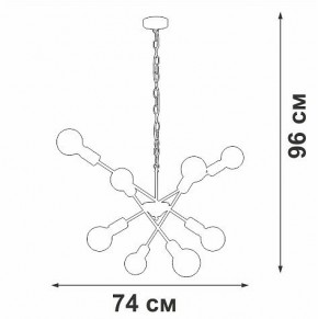 Подвесная люстра Vitaluce V4750 V4750-1/8 в Краснокамске - krasnokamsk.ok-mebel.com | фото 2