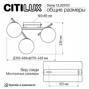 Потолочная люстра Citilux Dorsy CL223131 в Краснокамске - krasnokamsk.ok-mebel.com | фото 11