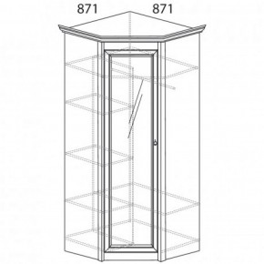 Шкаф угловой №641 "Флоренция" Фасад глухой (угол 871*871) Дуб оксфорд в Краснокамске - krasnokamsk.ok-mebel.com | фото 2