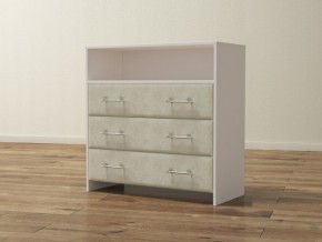 PROxSON Комод Varna (ЛДСП Белая+ткань Белый/Savana Milk (молочный)) 90x40 в Краснокамске - krasnokamsk.ok-mebel.com | фото
