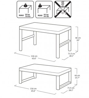 Раскладной стол Лион с регулируемой высотой столешницы (Lyon rattan table) графит (h400/650) в Краснокамске - krasnokamsk.ok-mebel.com | фото 3