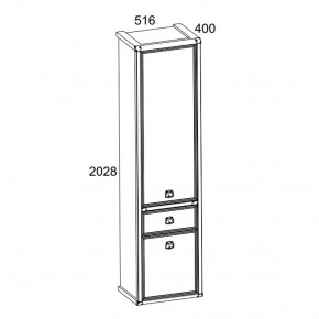 Шкаф 2D1S, MAGELLAN, цвет Сосна винтаж в Краснокамске - krasnokamsk.ok-mebel.com | фото 2