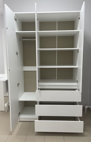 Шкаф 3-ств. с 3 ящиками "Бьянко" в Краснокамске - krasnokamsk.ok-mebel.com | фото 2