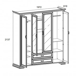 Шкаф 4D2S Z , MONAKO, цвет Сосна винтаж в Краснокамске - krasnokamsk.ok-mebel.com | фото