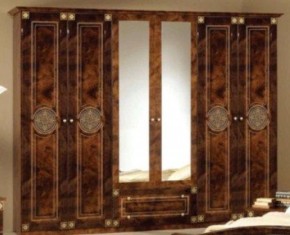 Шкаф 6-и дверный с зеркалами (02.146) Рома (орех) в Краснокамске - krasnokamsk.ok-mebel.com | фото