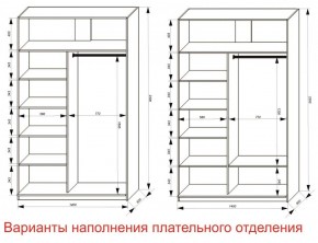 Шкаф-купе 1400 серии SOFT D6+D6+B2+PL3 (2 ящика+2штанги) профиль «Капучино» в Краснокамске - krasnokamsk.ok-mebel.com | фото 7