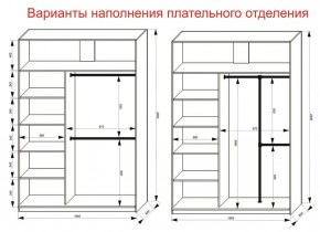 Шкаф-купе 1600 серии SOFT D6+D6+B2+PL3 (2 ящика+2штанги) профиль «Капучино» в Краснокамске - krasnokamsk.ok-mebel.com | фото 7