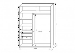 Шкаф-купе 1700 серии NEW CLASSIC K3+K3+B2+PL1 (2 ящика+1 штанга) профиль «Капучино» в Краснокамске - krasnokamsk.ok-mebel.com | фото 3