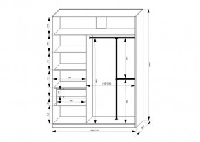 Шкаф-купе 1700 серии NEW CLASSIC K4+K4+B2+PL4 (2 ящика+F обр. штанга) профиль «Капучино» в Краснокамске - krasnokamsk.ok-mebel.com | фото 3