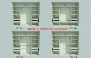 Шкаф-купе 2450 серии NEW CLASSIC K6Z+K1+K6+B22+PL2 (по 2 ящика лев/прав+1 штанга+1 полка) профиль «Капучино» в Краснокамске - krasnokamsk.ok-mebel.com | фото 6