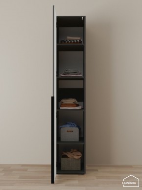 Шкаф Linnea MHR-1-2 2050х400х510 (Графит-М 11.1.25) в Краснокамске - krasnokamsk.ok-mebel.com | фото 4