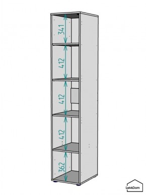 Шкаф Linnea MHR-1PO-2 2050х400х510 (Белый-М 11.1.2) в Краснокамске - krasnokamsk.ok-mebel.com | фото 3