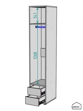 Шкаф Linnea MHR-1PO-3 2050х400х510 (Белый-М 11.1.2) в Краснокамске - krasnokamsk.ok-mebel.com | фото 3