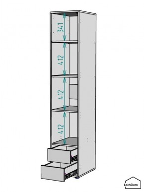 Шкаф Linnea MHR-1PO-4 2050х400х510 (Белый-М 11.1.1) в Краснокамске - krasnokamsk.ok-mebel.com | фото 3