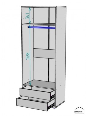 Шкаф Linnea MHR-2-3 2050х800х510 (Графит-М 11.1.25) в Краснокамске - krasnokamsk.ok-mebel.com | фото 3