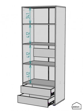 Шкаф Linnea MHR-2-4 2050х800х510 (Графит-М 11.1.25) в Краснокамске - krasnokamsk.ok-mebel.com | фото 3