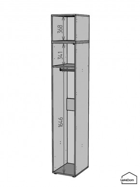 Шкаф с антресолью Linnea MHR-1A-1 2450х400х510 (Графит-М 11.1.25) в Краснокамске - krasnokamsk.ok-mebel.com | фото 3