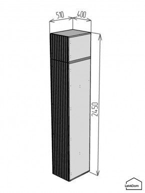 Шкаф с антресолью Linnea MHR-1A-2 2450х400х510 (Графит-М 11.1.25) в Краснокамске - krasnokamsk.ok-mebel.com | фото 2