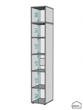 Шкаф с антресолью Linnea MHR-1A-2 2450х400х510 (Графит-М 11.1.25) в Краснокамске - krasnokamsk.ok-mebel.com | фото 3