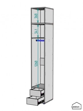 Шкаф с антресолью Linnea MHR-1A-3 2450х400х510 (Графит-М 11.1.25) в Краснокамске - krasnokamsk.ok-mebel.com | фото 3