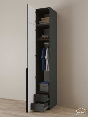 Шкаф с антресолью Linnea MHR-1A-3 2450х400х510 (Графит-М 11.1.25) в Краснокамске - krasnokamsk.ok-mebel.com | фото 5