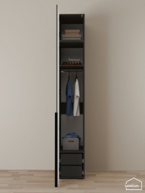 Шкаф с антресолью Linnea MHR-1A-3 2450х400х510 (Графит-М 11.1.25) в Краснокамске - krasnokamsk.ok-mebel.com | фото 6
