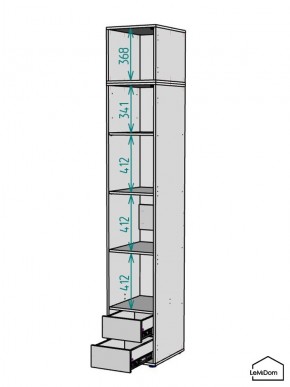 Шкаф с антресолью Linnea MHR-1A-4 2450х400х510 (Графит-М 11.1.25) в Краснокамске - krasnokamsk.ok-mebel.com | фото 3