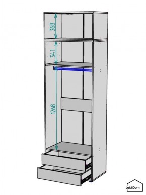 Шкаф с антресолью Linnea MHR-2A-3 2450х800х510 (ДВ-М 11.1.25) в Краснокамске - krasnokamsk.ok-mebel.com | фото 3