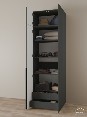 Шкаф с антресолью Linnea MHR-2A-3 2450х800х510 (Графит-М 11.1.25) в Краснокамске - krasnokamsk.ok-mebel.com | фото 6