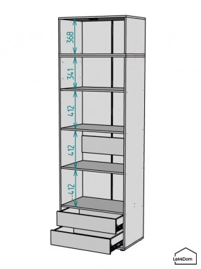 Шкаф с антресолью Linnea MHR-2A-4 2450х800х510 (ДВ-М 11.1.25) в Краснокамске - krasnokamsk.ok-mebel.com | фото 3